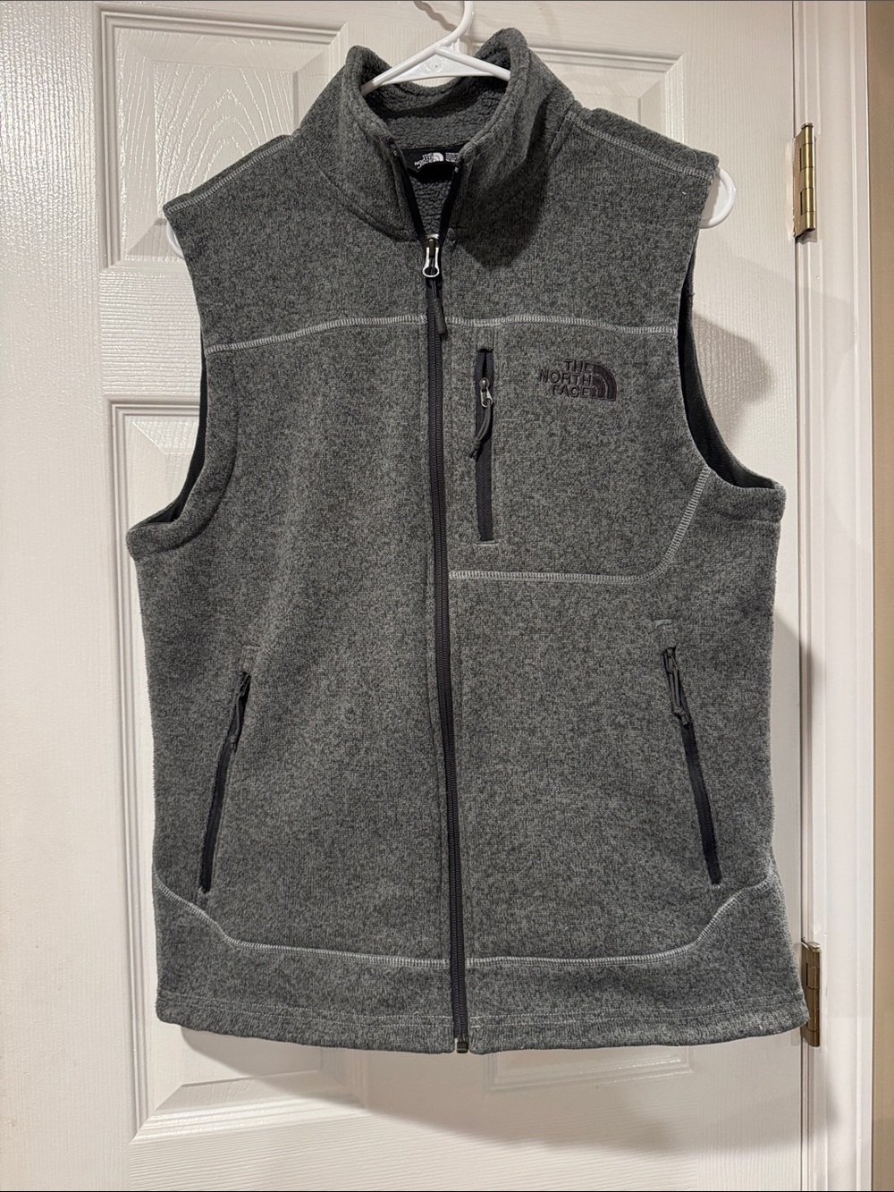 The North Face Gordon Lyons heather gray fleece vest medium